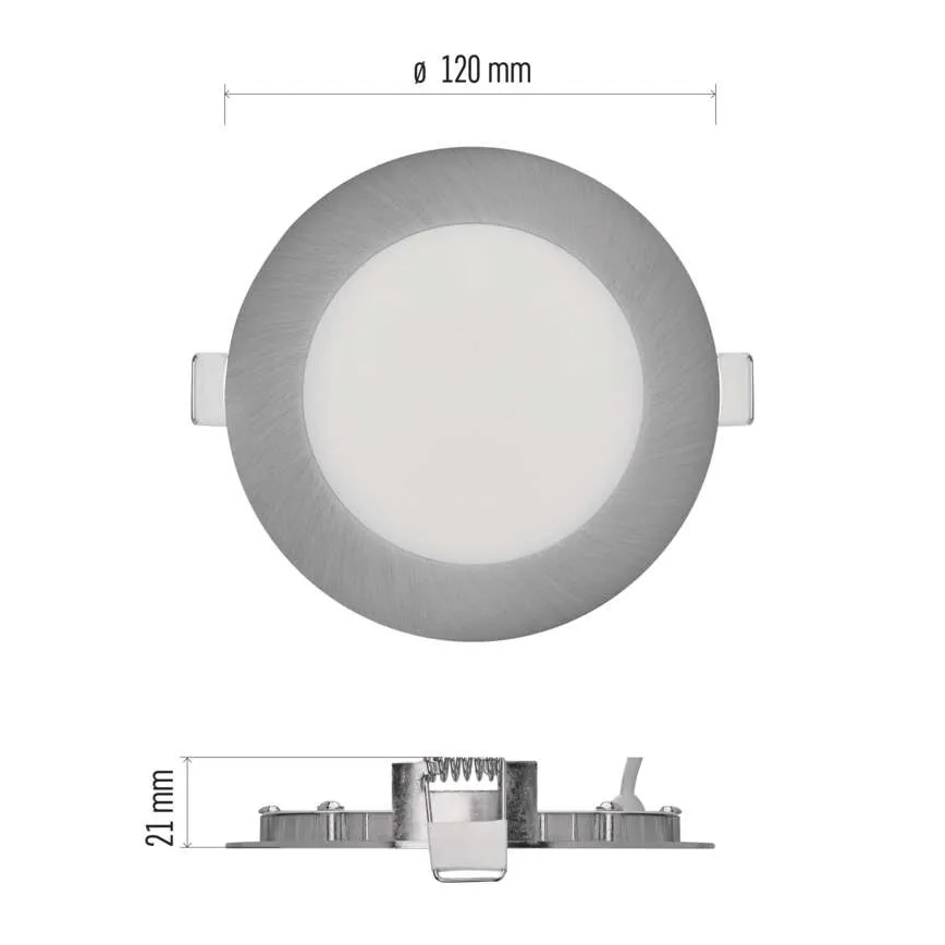 LED вградено осветително тяло NEXXO LED/7W/230V 3000/3500/4000K сребристо Ø 12 см