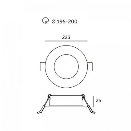 LED вградено осветително тяло SIGARO LED/24W/230V 3000/4000/6500K Ø 22 см, бяло