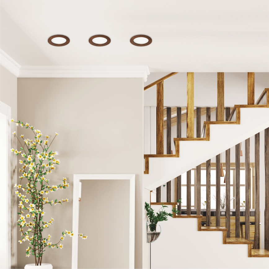 LED Вградено осветително тяло WOODY SPOT LED/12,5W/230V 3000K череша Ø 16 см