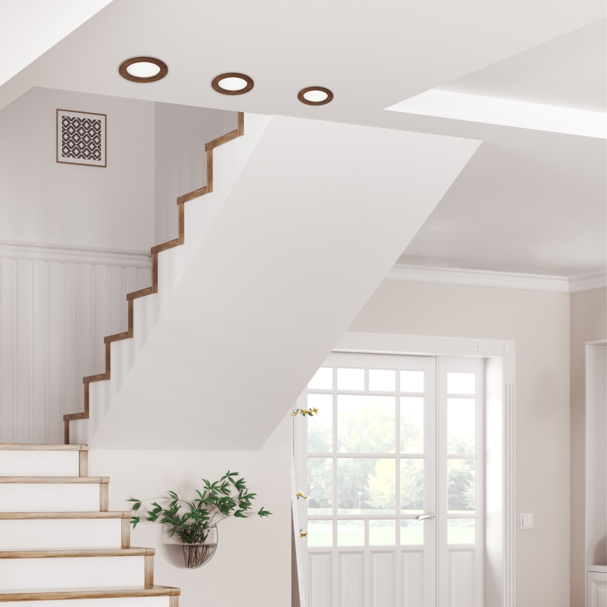 LED Вградено осветително тяло WOODY SPOT LED/12,5W/230V 3000K череша Ø 16 см