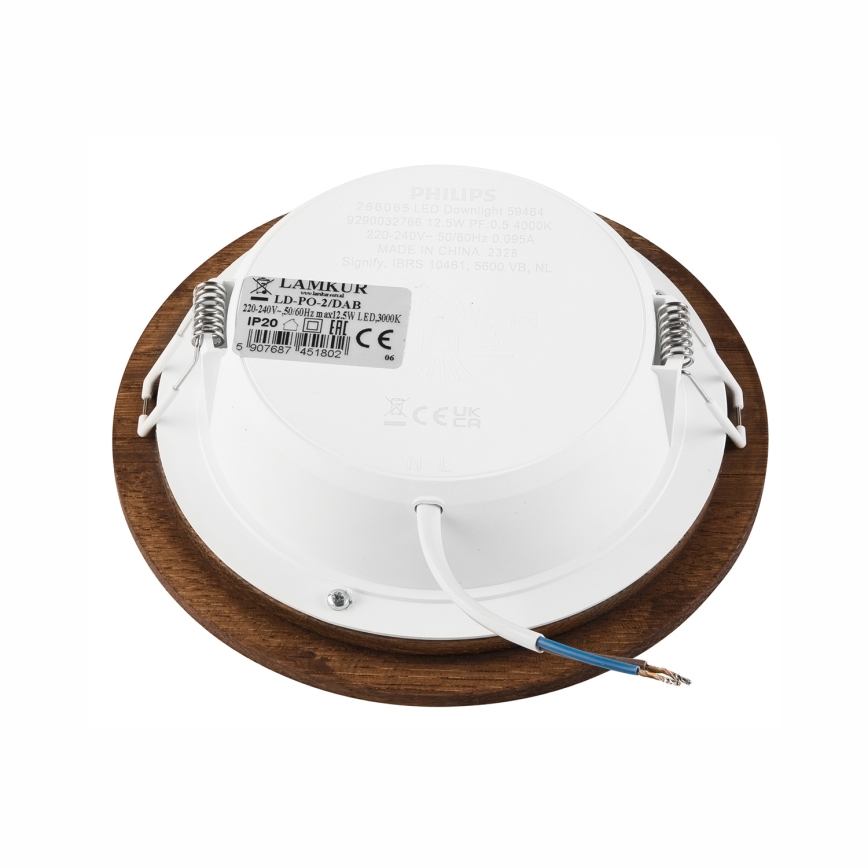 LED Вградено осветително тяло WOODY SPOT LED/12,5W/230V 3000K череша Ø 16 см