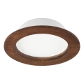 LED Вградено осветително тяло WOODY SPOT LED/12,5W/230V 4000K череша Ø 16 см