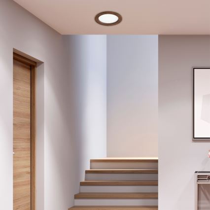 LED Вградена лампа WOODY SPOT LED/16,5W/230V 4000K череша Ø 18,5 см