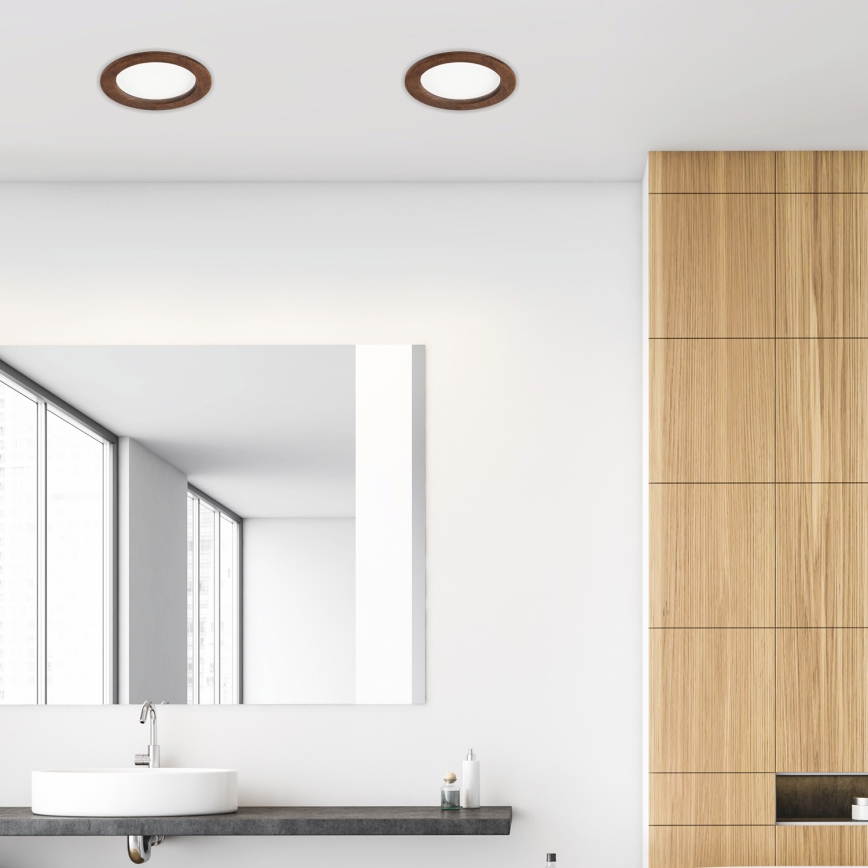 LED Вградена лампа WOODY SPOT LED/16,5W/230V 4000K череша Ø 18,5 см