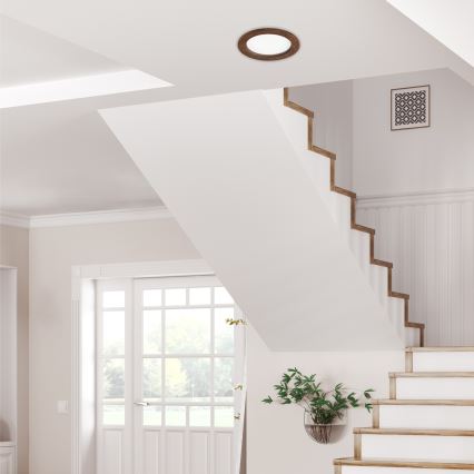 LED Вградена лампа WOODY SPOT LED/16,5W/230V 4000K череша Ø 18,5 см