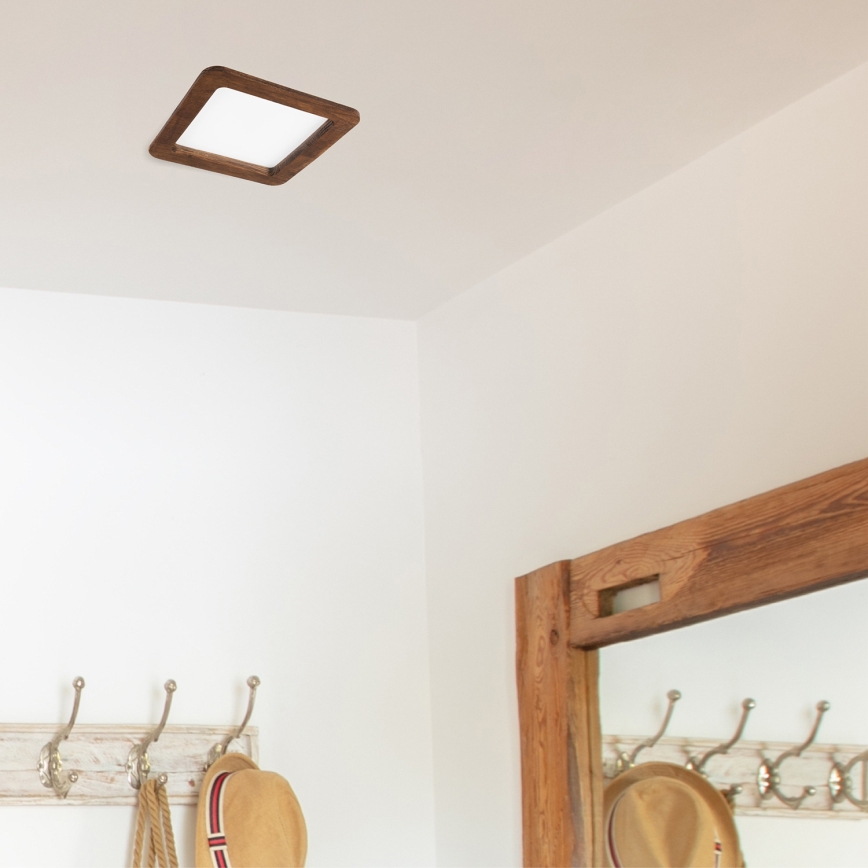 LED Вградена лампа WOODY SPOT LED/17W/230V 3000K череша 18,5x18,5 см