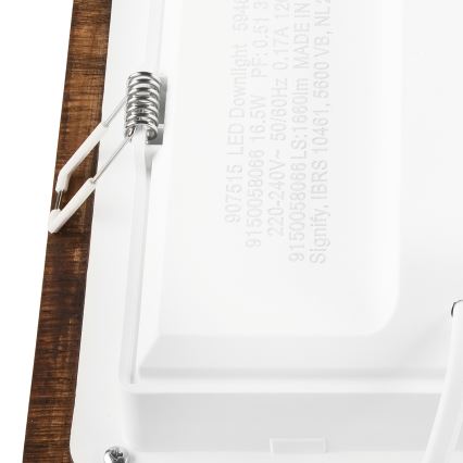 LED Вградена лампа WOODY SPOT LED/17W/230V 3000K череша 18,5x18,5 см