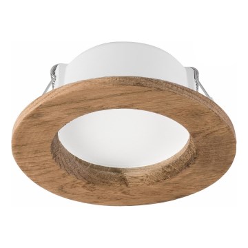 LED Вградено осветително тяло WOODY SPOT LED/5,5W/230V 4000K орех Ø 10 см
