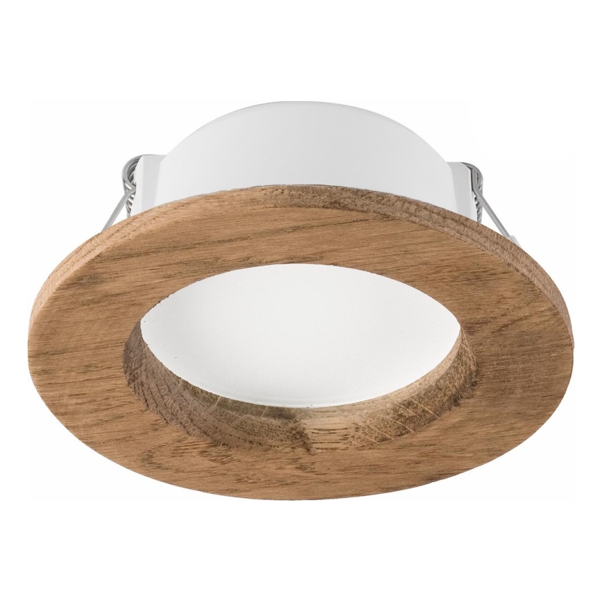 LED Вградено осветително тяло WOODY SPOT LED/5,5W/230V 4000K орех Ø 10 см