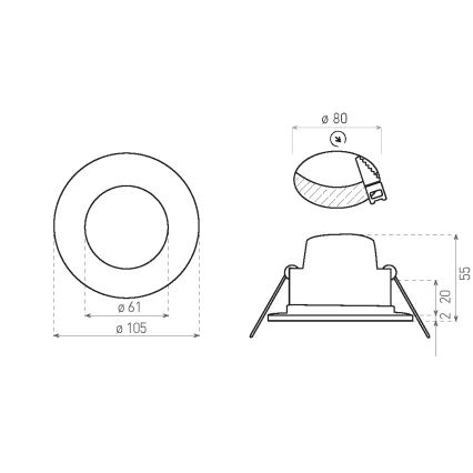 LED вградено осветително тяло за баня BONO LED/8W/230V 3000K IP65 матов хром