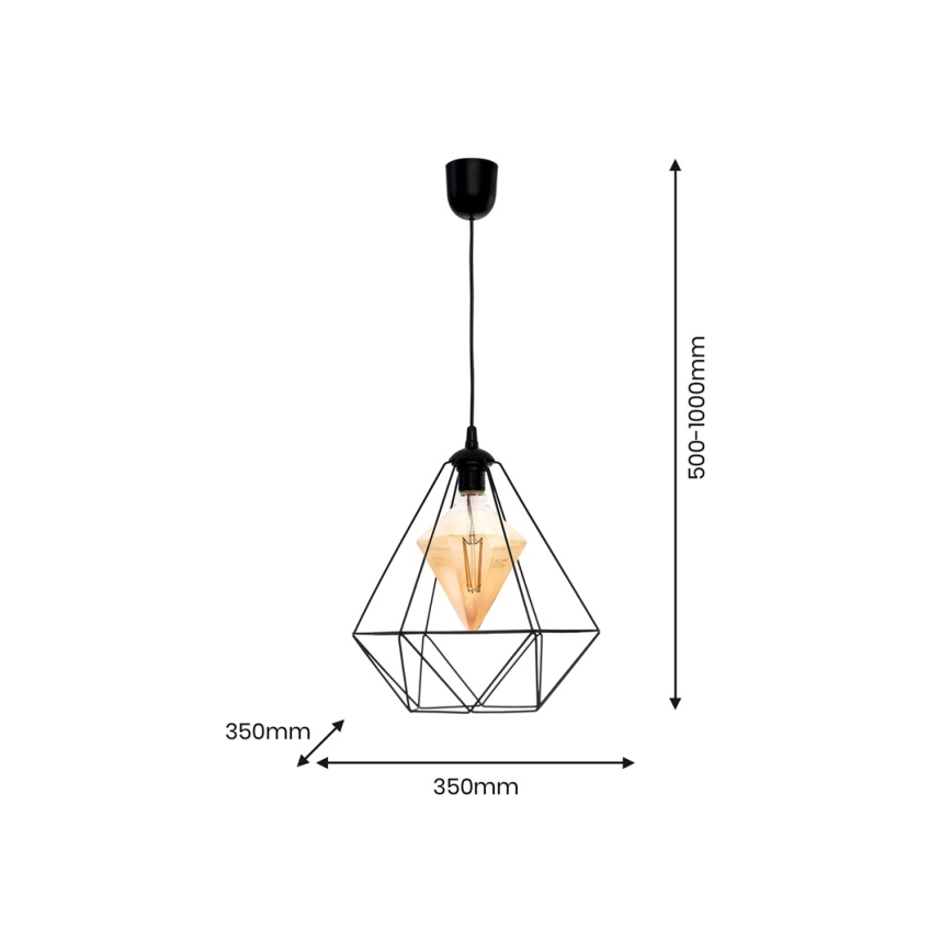 LED Висящ полилей ALAMBRE 1xE27/4W/230V черен