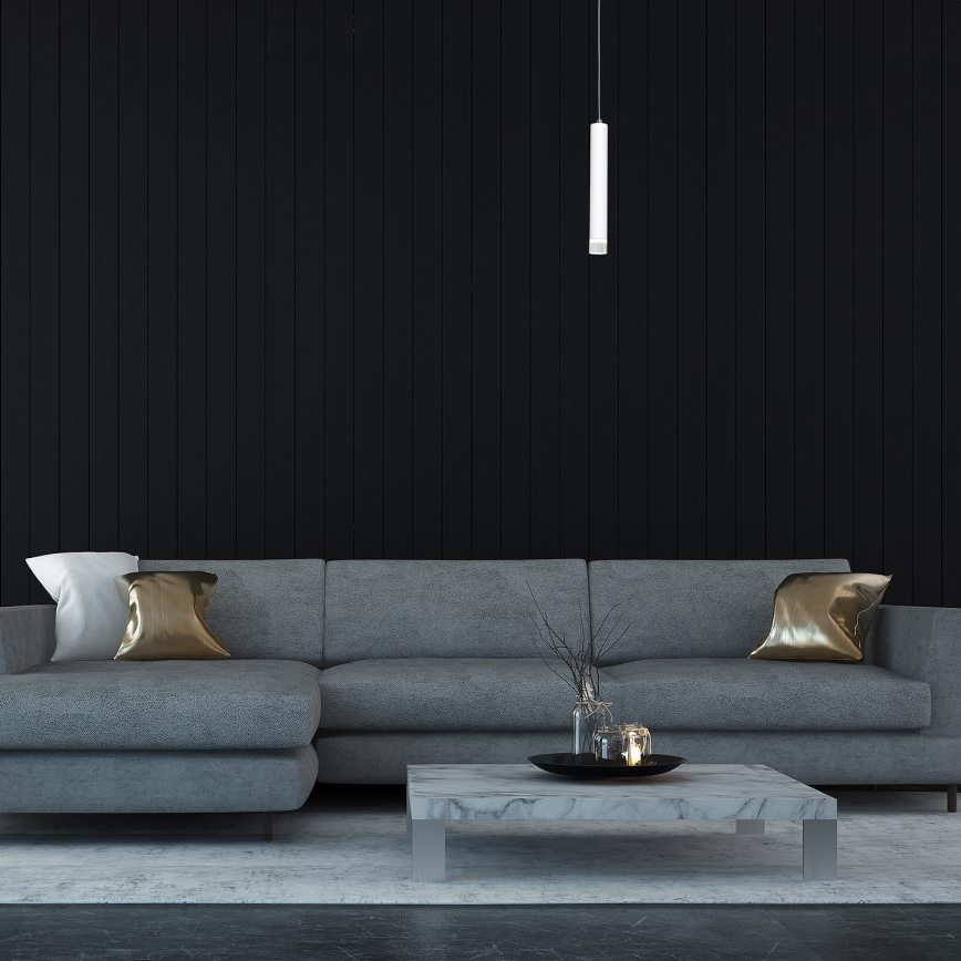 LED Висящ полилей ALBA 1xLED/5W/230V бял