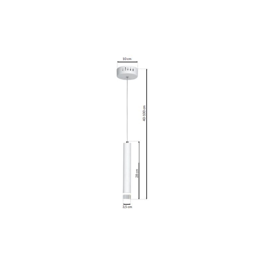 LED Висящ полилей ALBA 1xLED/5W/230V бял