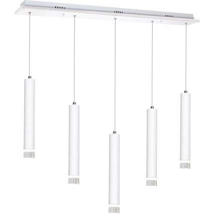 LED Висящ полилей ALBA 5xLED/25W/230V бял