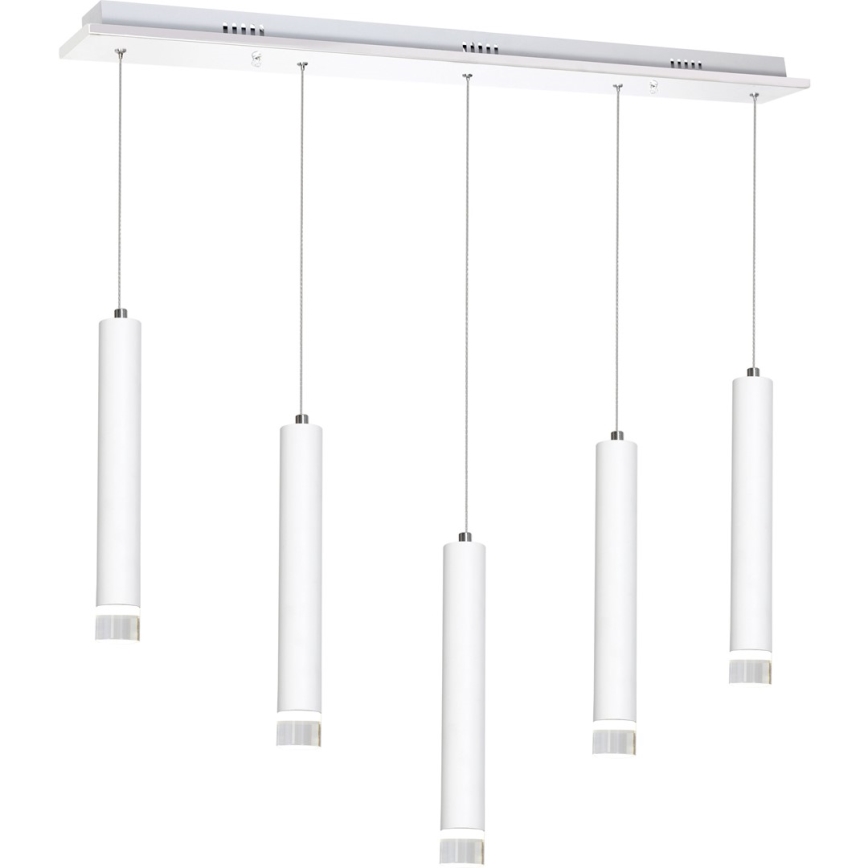 LED Висящ полилей ALBA 5xLED/25W/230V бял