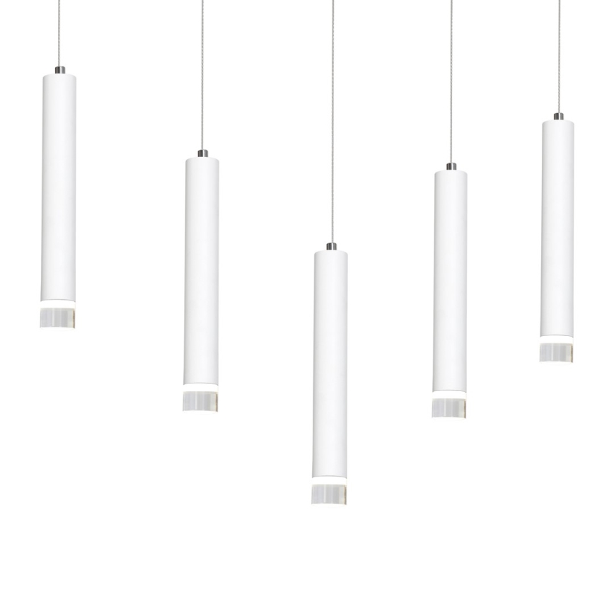 LED Висящ полилей ALBA 5xLED/25W/230V бял