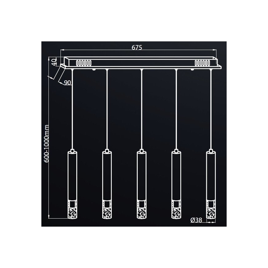 LED Висящ полилей ALBA 5xLED/25W/230V бял
