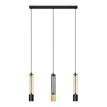 LED Висящ полилей BARS 3xGU10/4,8W/230V черен/златист