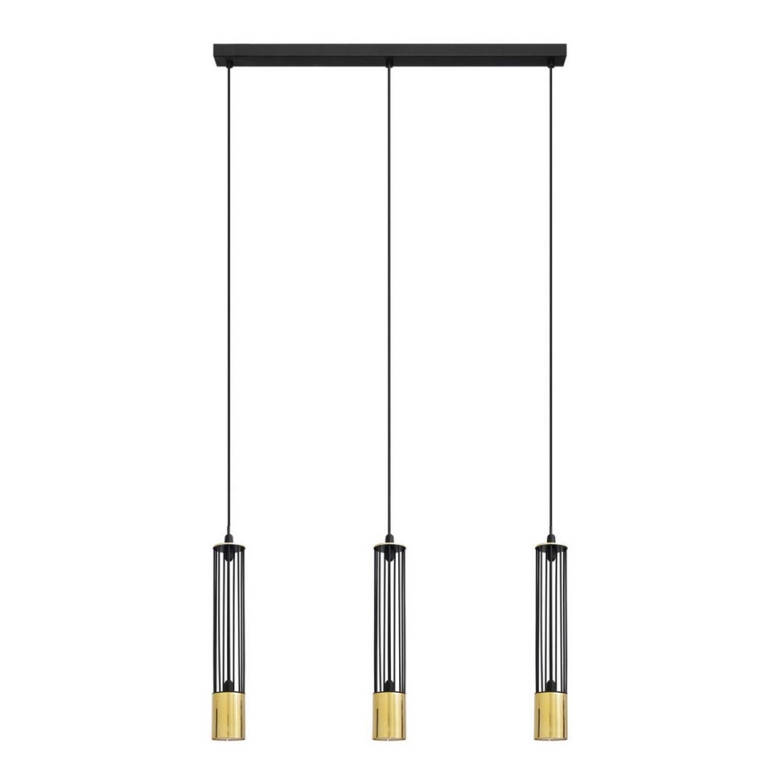 LED Висящ полилей BARS 3xGU10/4,8W/230V черен/златист