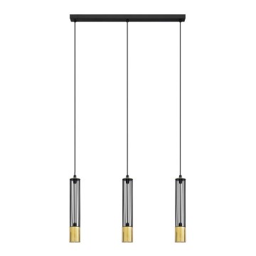 LED Висящ полилей BARS 3xGU10/4,8W/230V черен/златист