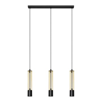 LED Висящ полилей BARS 3xGU10/4,8W/230V златист/черен