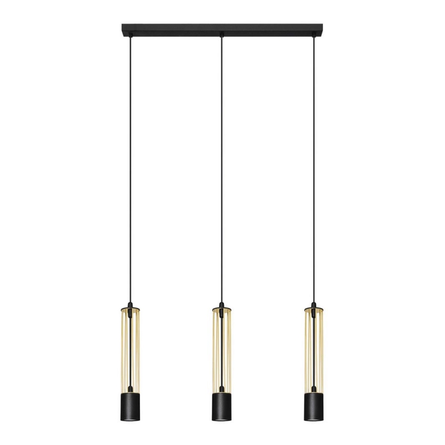LED Висящ полилей BARS 3xGU10/4,8W/230V златист/черен