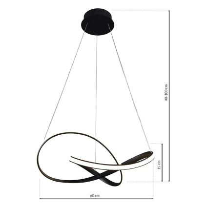 LED Висящ полилей CAPPIO LED/36W/230V черен