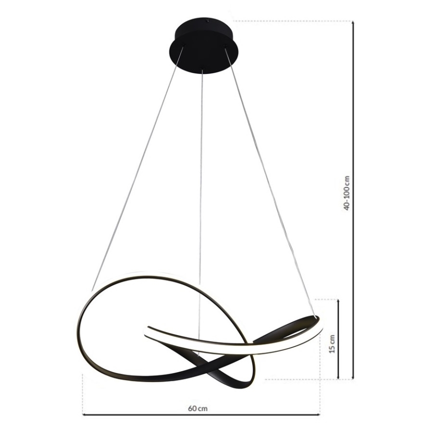 LED Висящ полилей CAPPIO LED/36W/230V черен