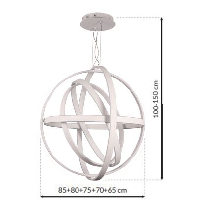 LED Висящ полилей COPERNICUS 1xLED/260W/230V бял