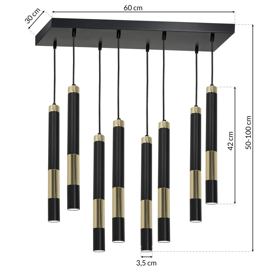 LED Висящ полилей DALLAS 8xGU10/3W/230V