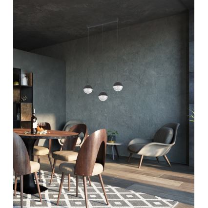 LED Висящ полилей FURNI 3xLED/5W/230V черен