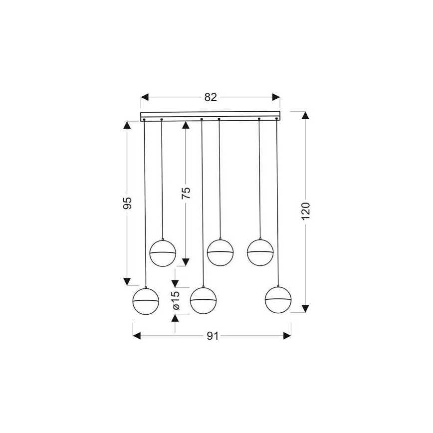 LED Висящ полилей FURNI 6xLED/5W/230V
