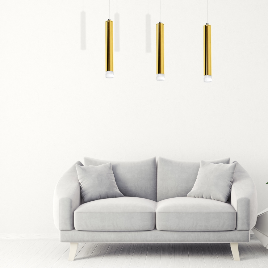 LED Висящ полилей GOLDIE 3xLED/15W/230V златист