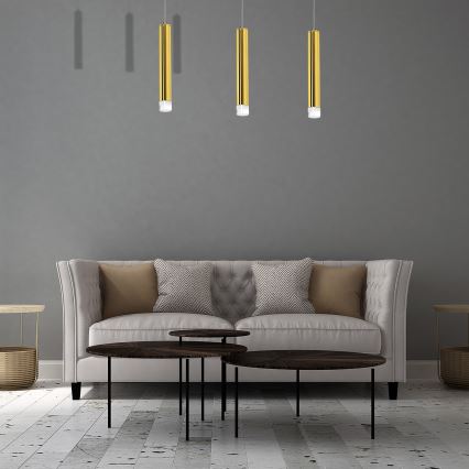 LED Висящ полилей GOLDIE 3xLED/15W/230V златист