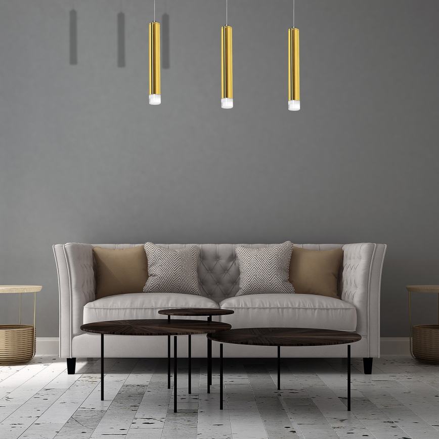 LED Висящ полилей GOLDIE 3xLED/15W/230V златист
