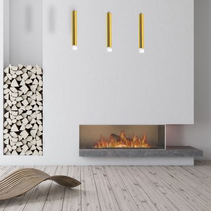LED Висящ полилей GOLDIE 3xLED/15W/230V златист