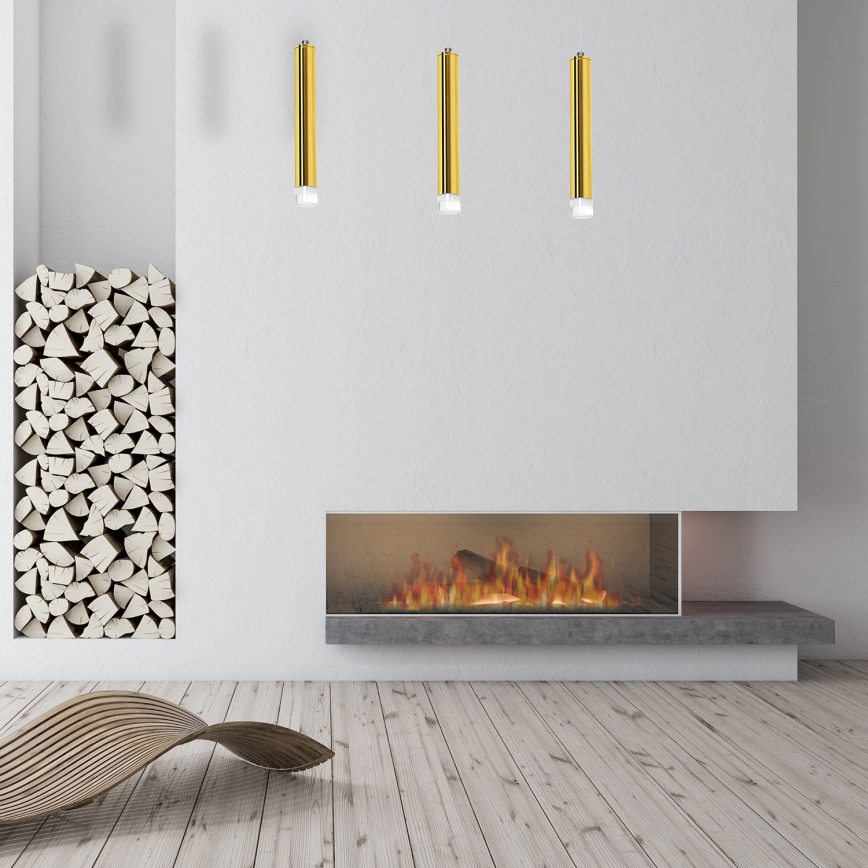 LED Висящ полилей GOLDIE 3xLED/15W/230V златист