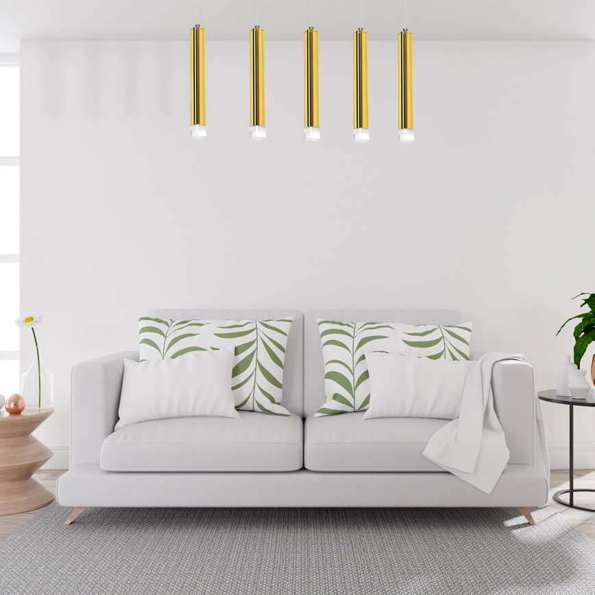 LED Висящ полилей GOLDIE 5xLED/25W/230V златист