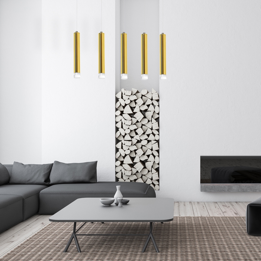 LED Висящ полилей GOLDIE 5xLED/25W/230V златист