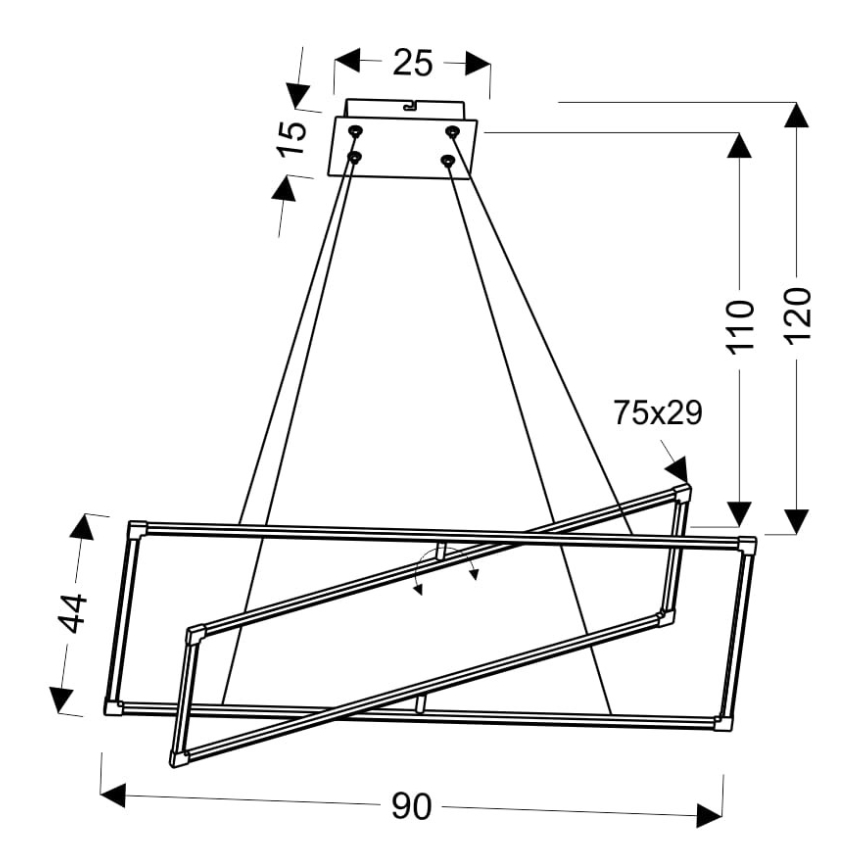 LED Висящ полилей KSEROS LED/45W/230V