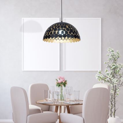 LED висящ полилей LISA BLACK 1xE27/60W/230V