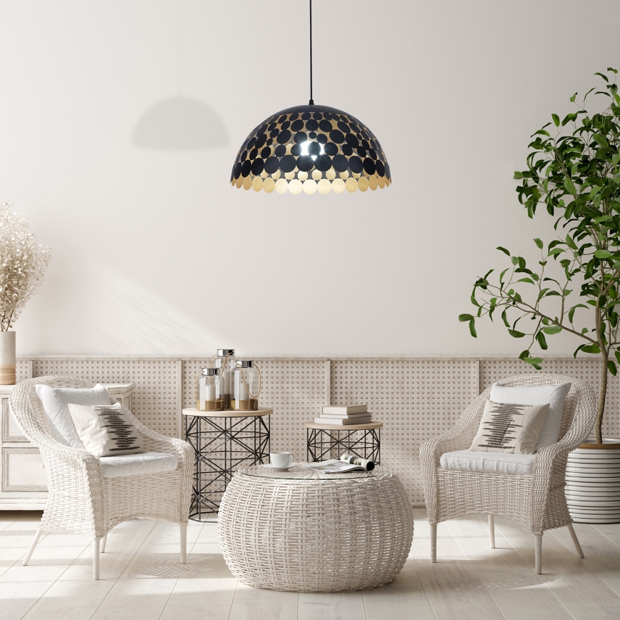 LED висящ полилей LISA BLACK 1xE27/60W/230V