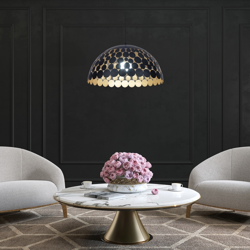LED висящ полилей LISA BLACK 1xE27/60W/230V
