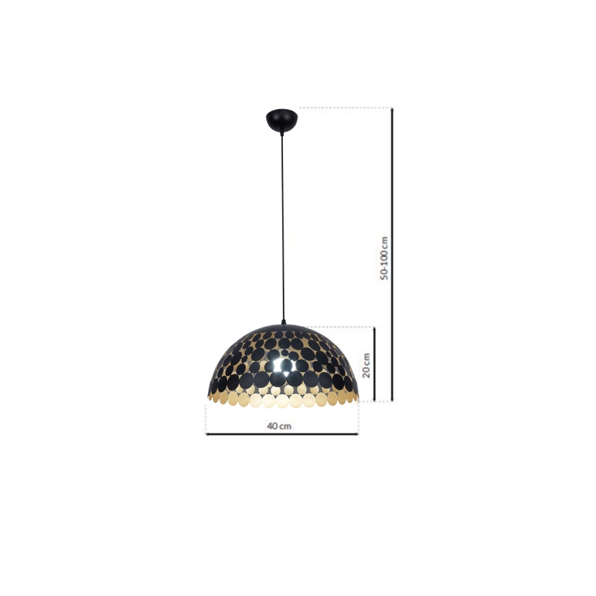 LED висящ полилей LISA BLACK 1xE27/60W/230V