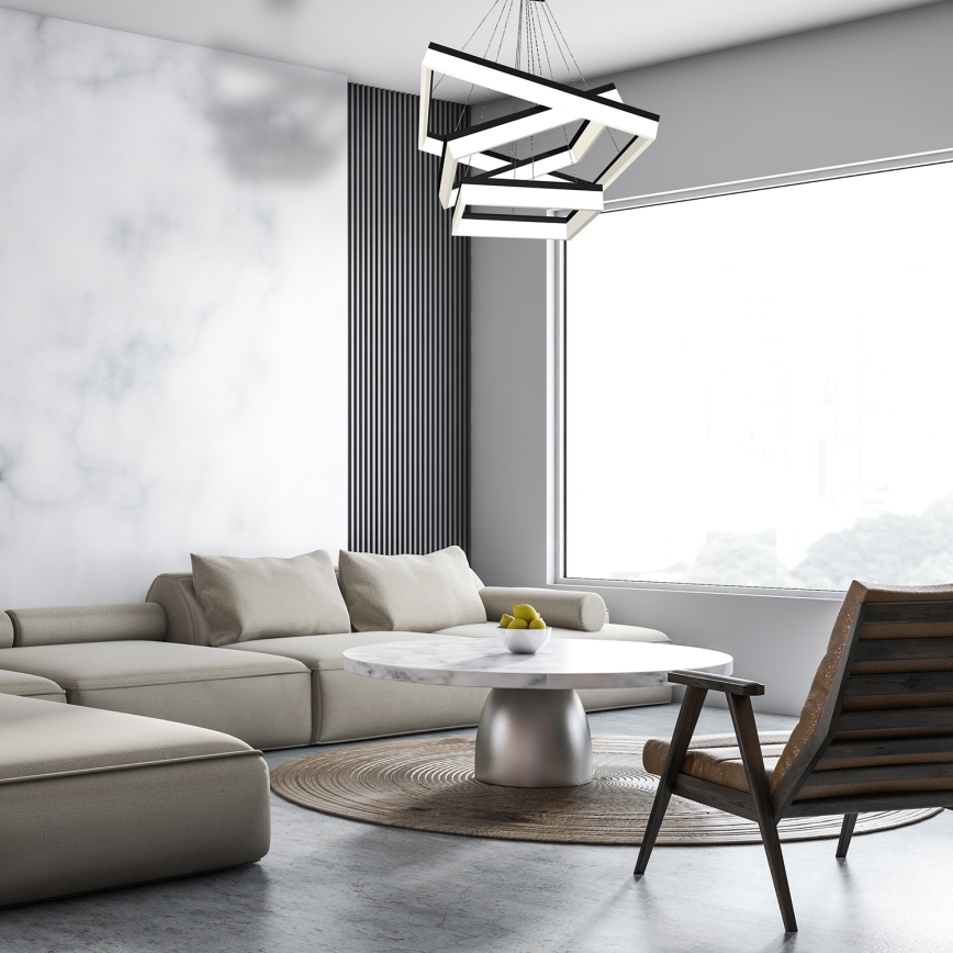 LED Висящ полилей NERO 3xLED/140W/230V