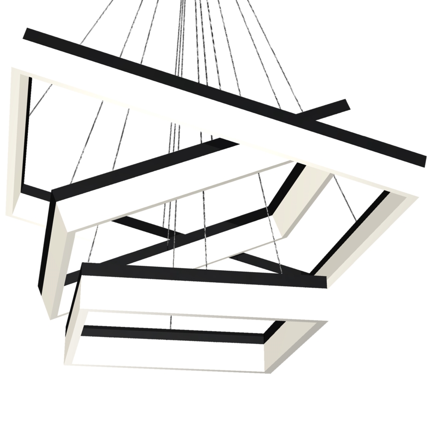 LED Висящ полилей NERO 3xLED/140W/230V