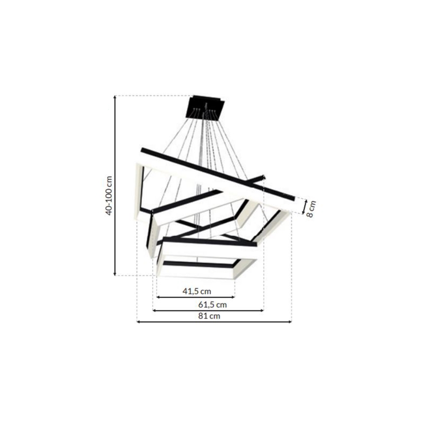 LED Висящ полилей NERO 3xLED/140W/230V