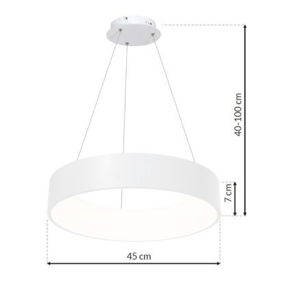 LED Висящ полилей OHIO LED/24W/230V