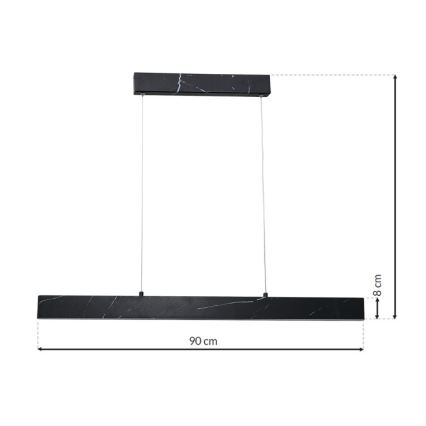 LED Висящ полилей PIERCE LED/18W/230V черен