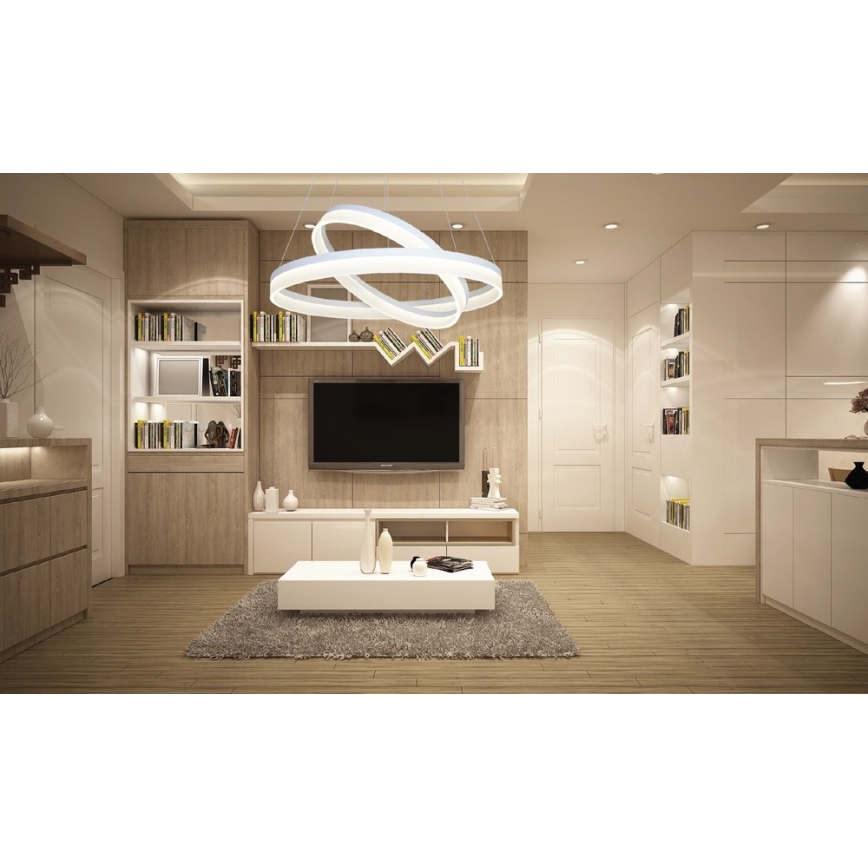 LED Висящ полилей RING с дистанционно LED/60W/230V